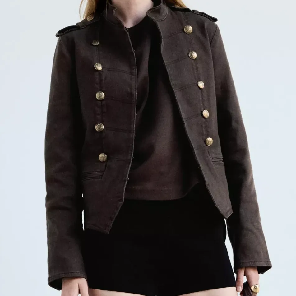 Denim Jacket With Band Collar - Women | Mango United Kingdom