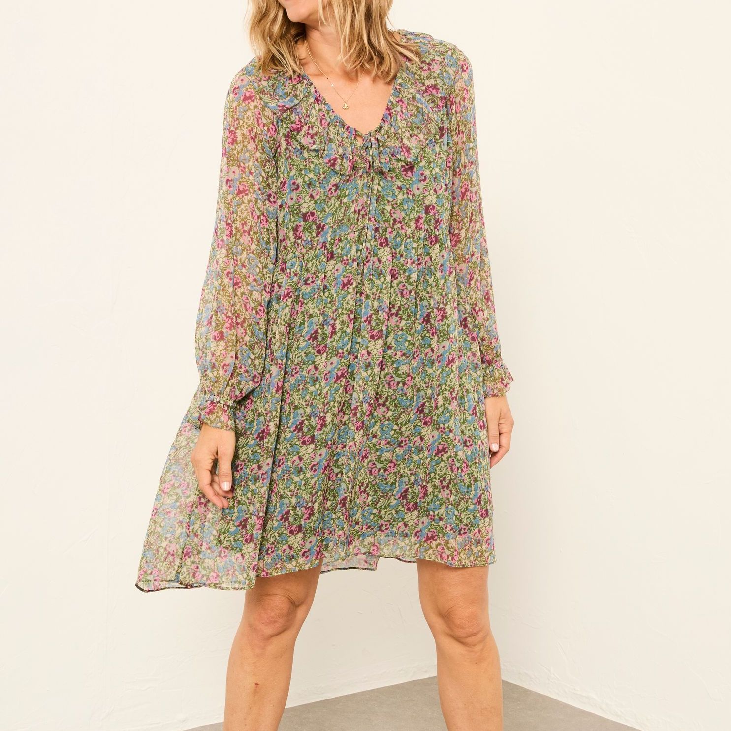 Bella Green Ditsy Garden Regular Dress