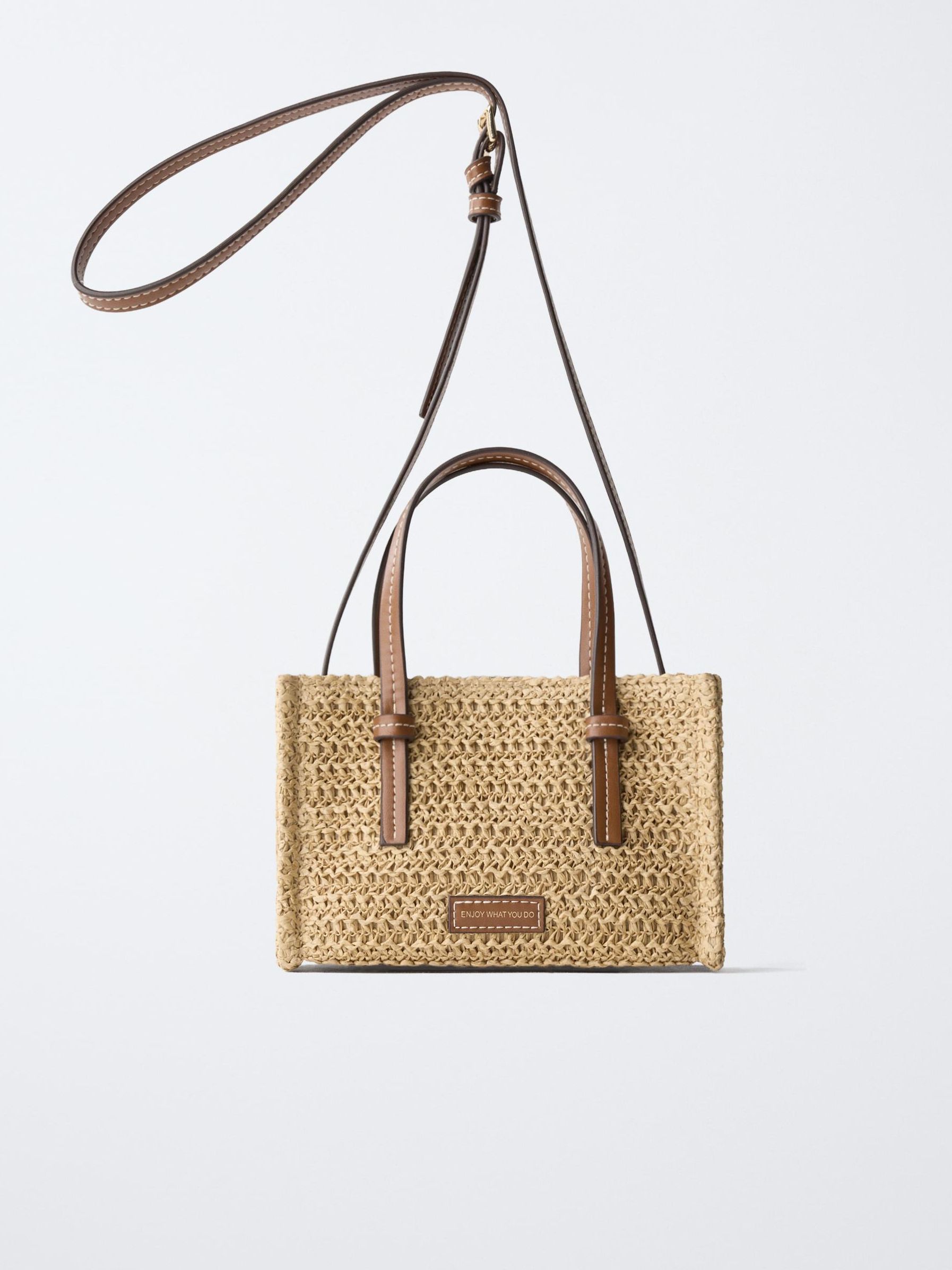 Raffia Effect Crossbody Bag