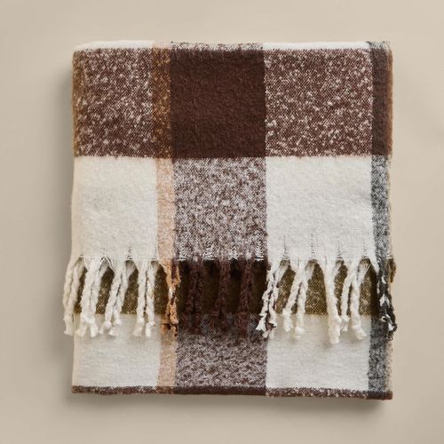 Faux Mohair Checked Throw