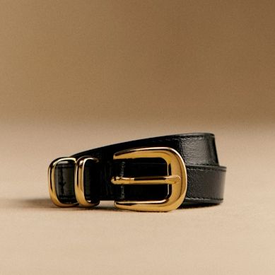 Livie Belt - Patent Black - Patent Cowide Leather - S&amp;eacute;zane