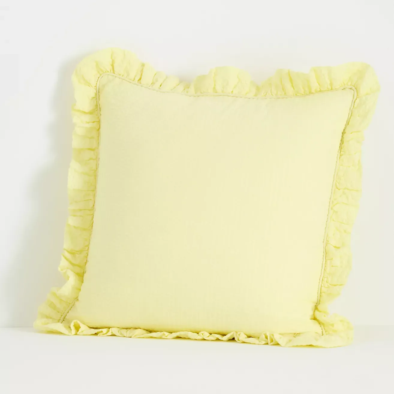 Bridget Cotton Yarn-Dyed Seersucker Ruffle Pillow