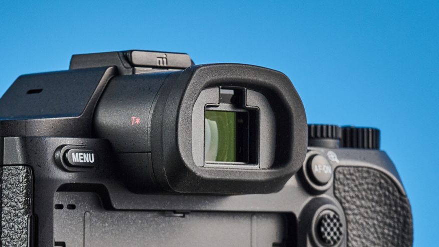 A black Sony RX10 V bridge camera