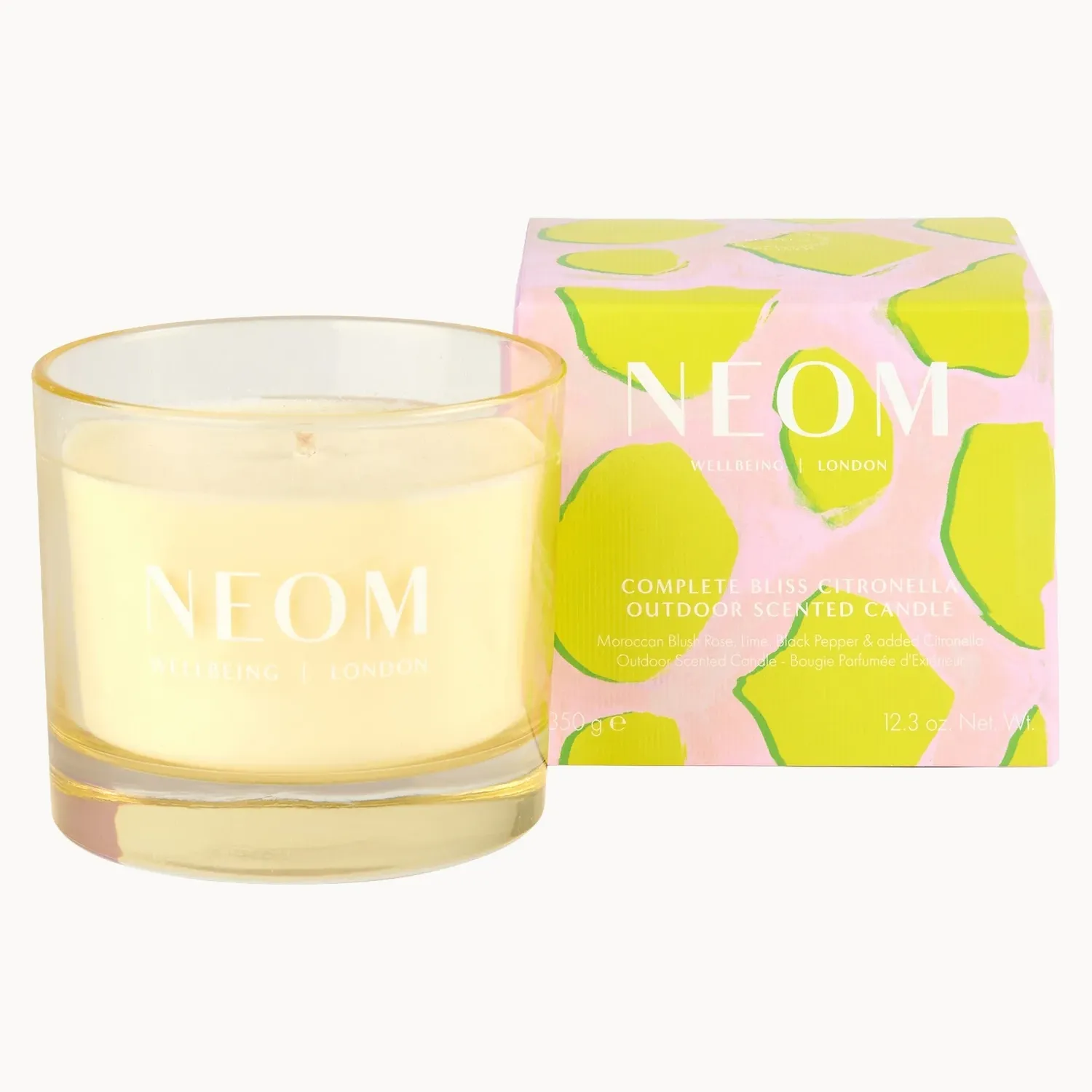 Neom Wellbeing Complete Bliss Citronella Outdoor Candle 350g