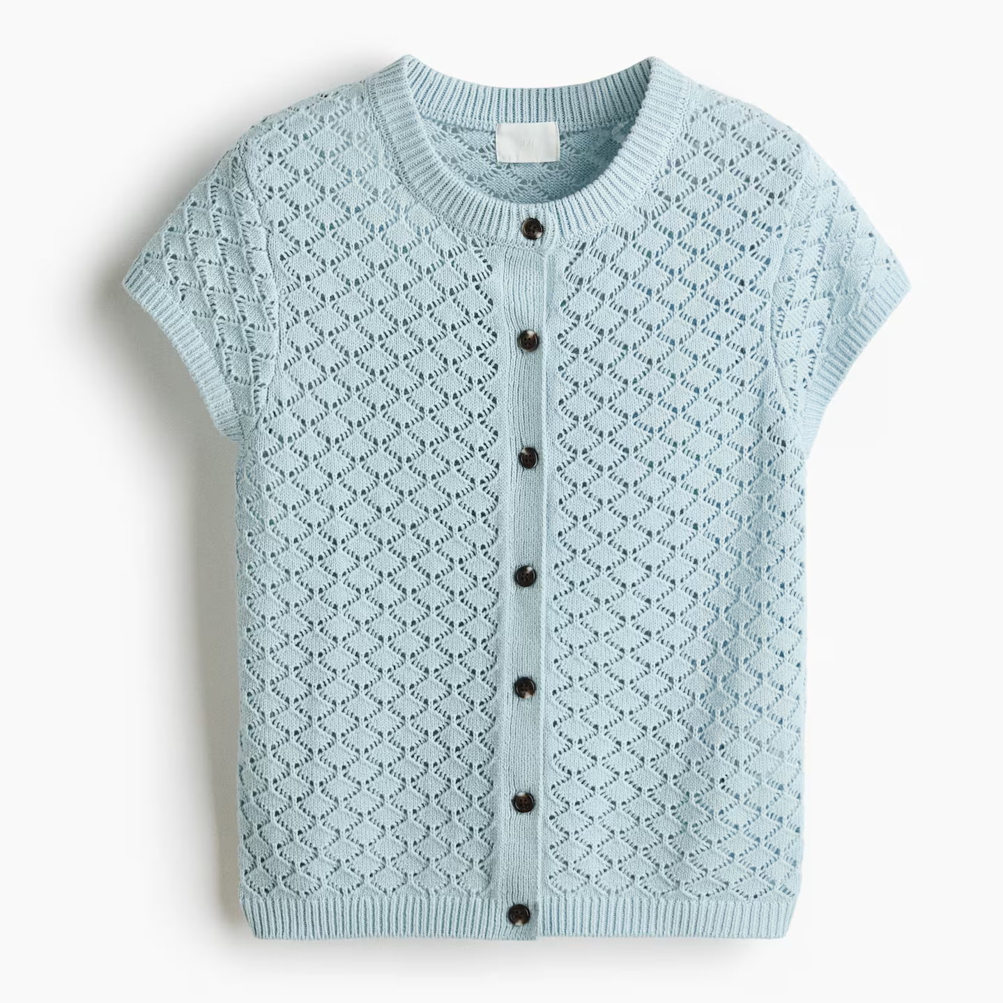 H&amp;amp;M, Short-Sleeved Pointelle-Knit Cardigan