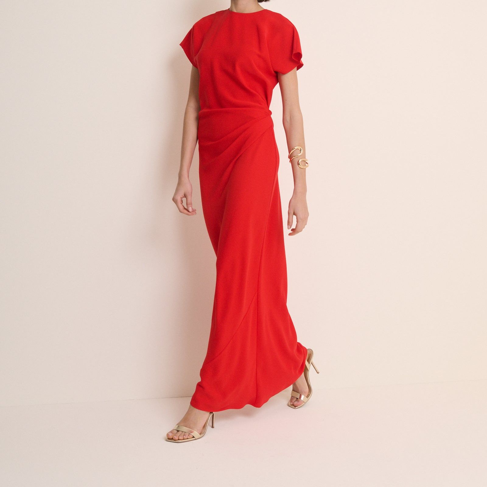 Red Asymmetric Naz Maxi Dress