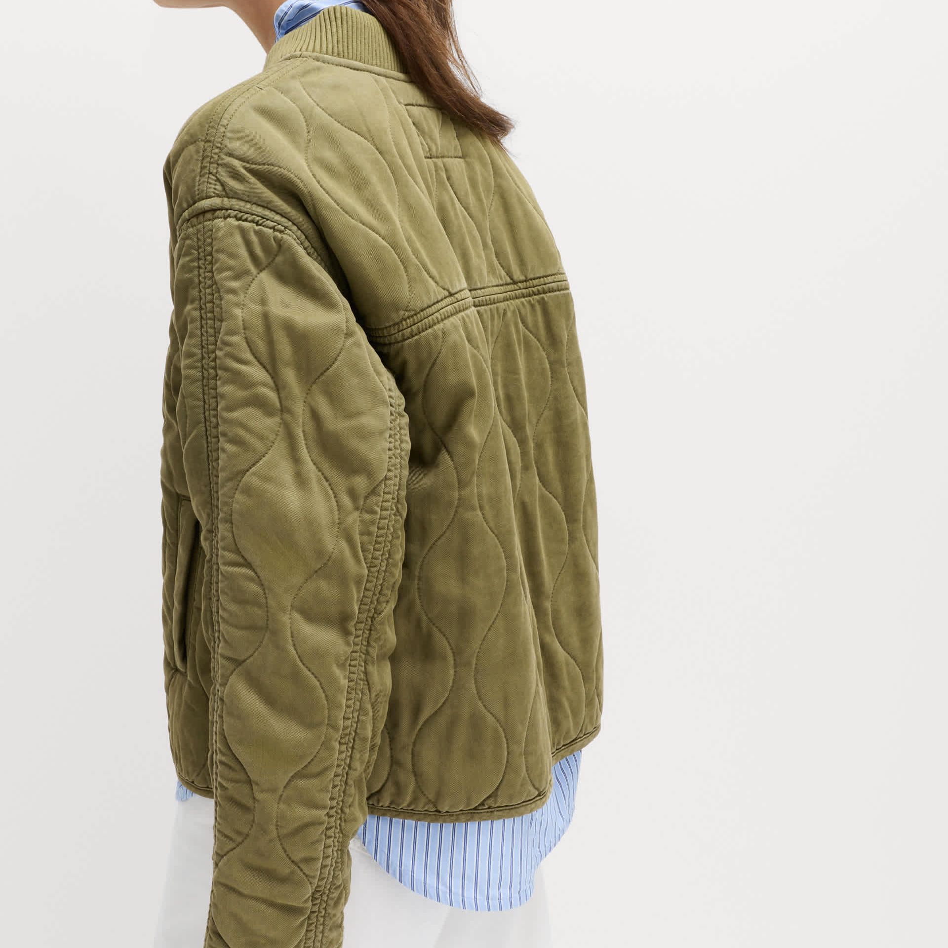 Quilted Waisted Bomber Jacket