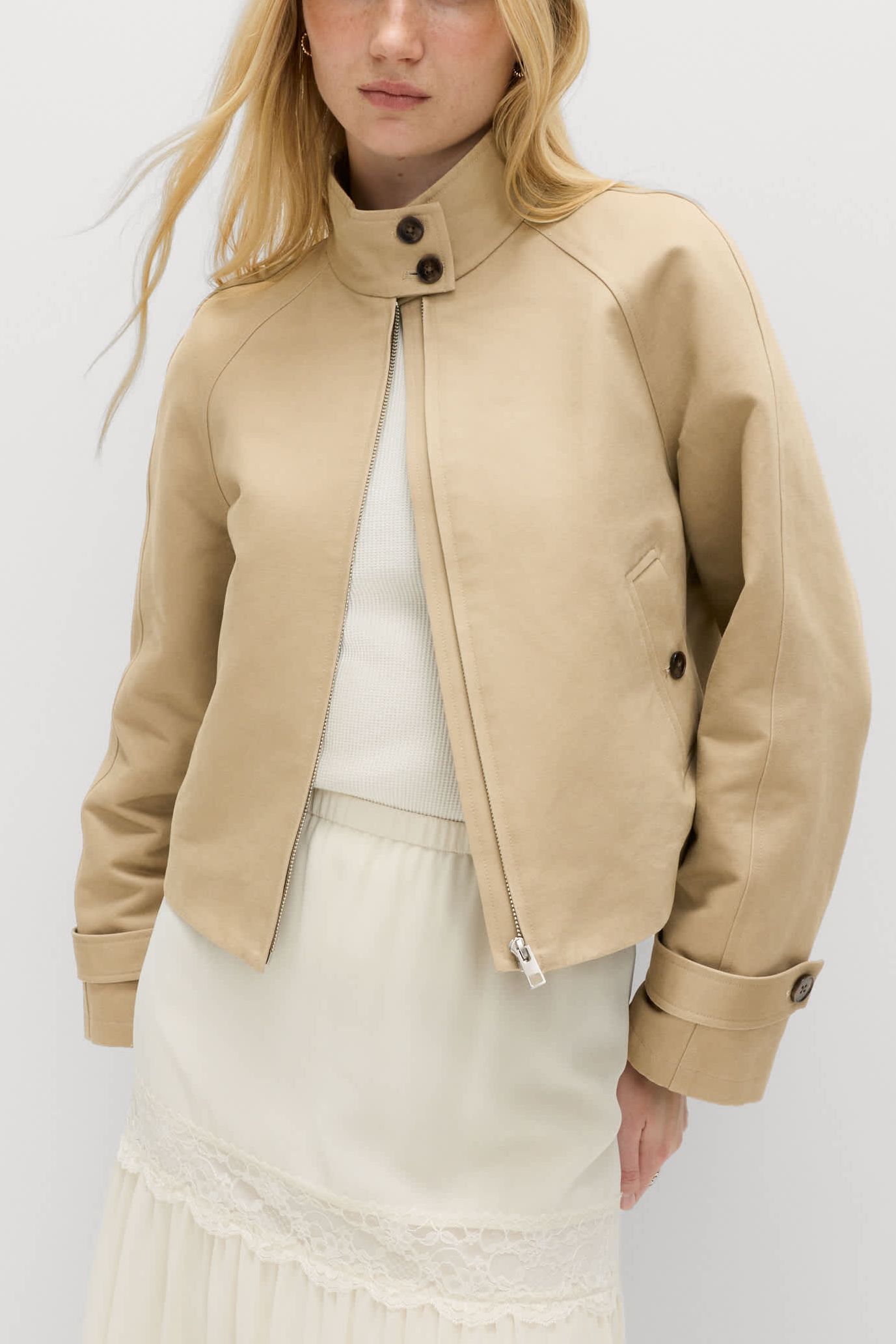 Pure Cotton Cropped Utility Jacket