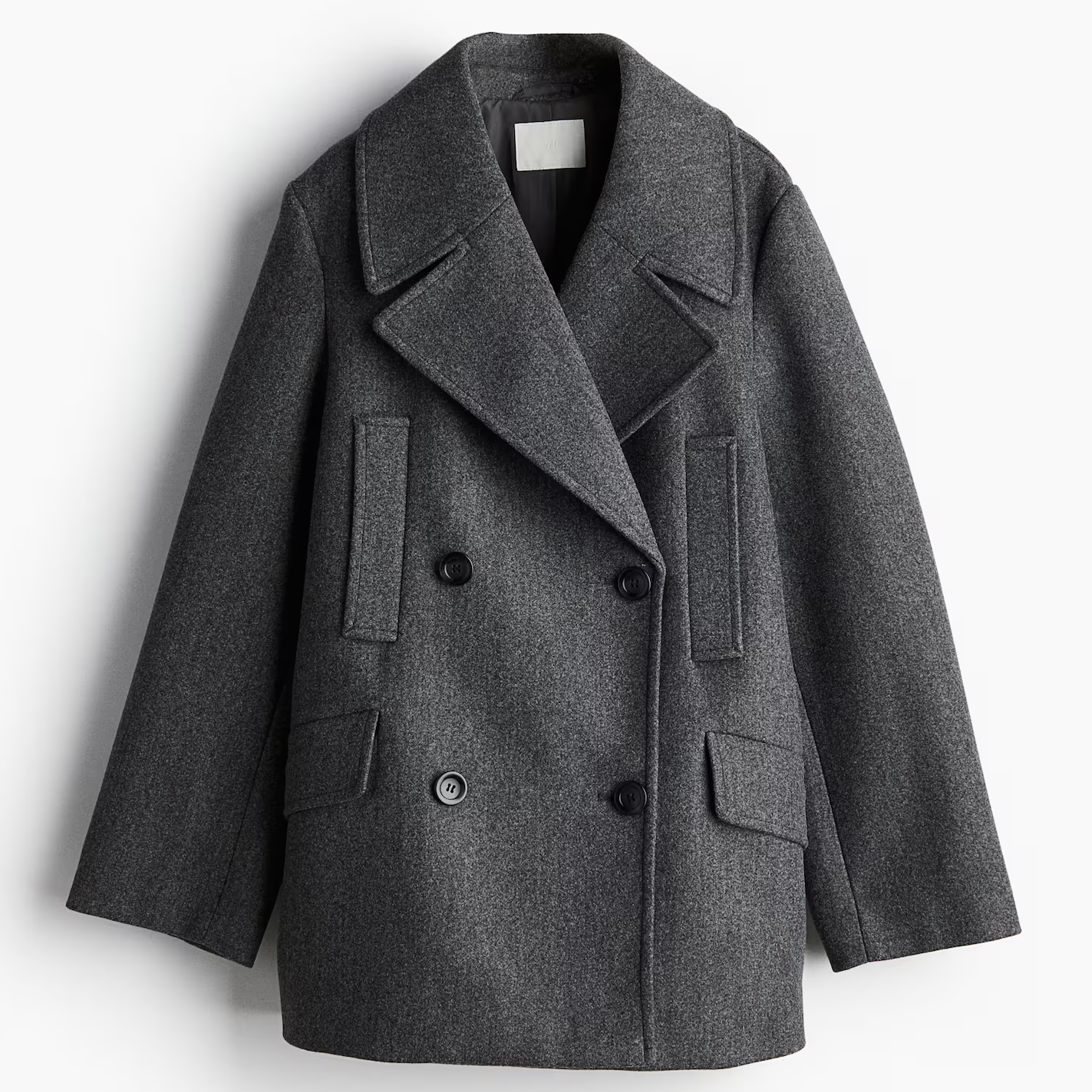 H&amp;amp;M, grey pea coat