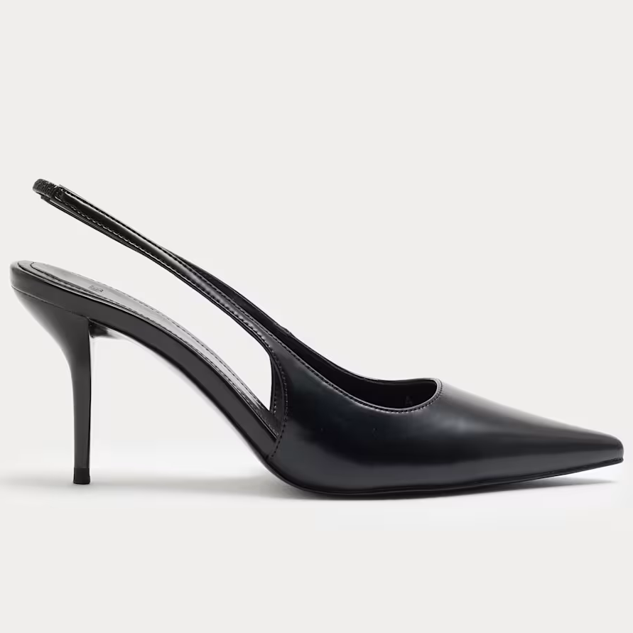 M&amp;amp;S black slingback court heels