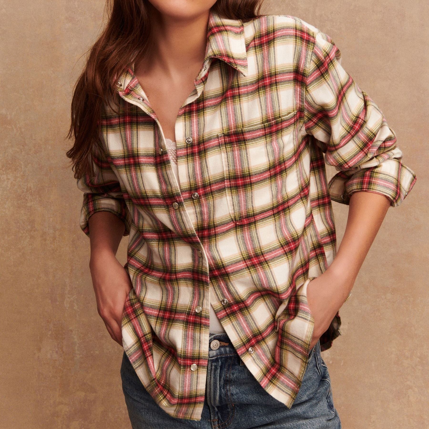 Pink Check Long Sleeve Shirt