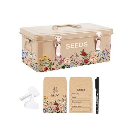 Wildflower Metal Seed Storage Tin