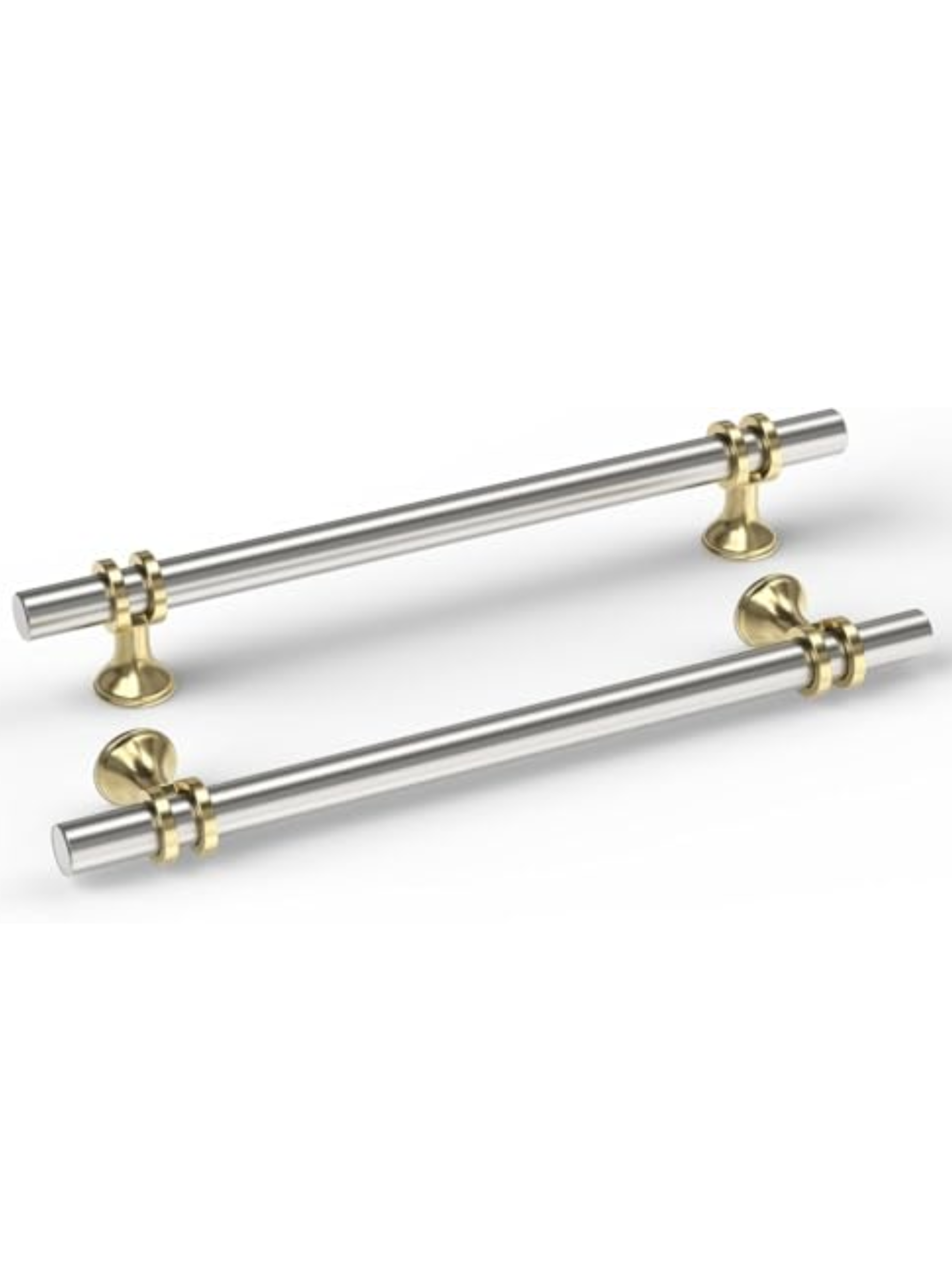 Goldenwarm 10 Pack Brushed Satin Nickel Kitchen Cupboard Handles, Hole Centers 160mm Kitchen Cabinet Door Handles Silver Drawer Pulls