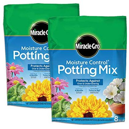 Miracle-Gro Moisture Control Potting Mix - Plant Soil for Container Plants, Protects Against Over- and Under-Watering, 8 Qt. (2-Pack)