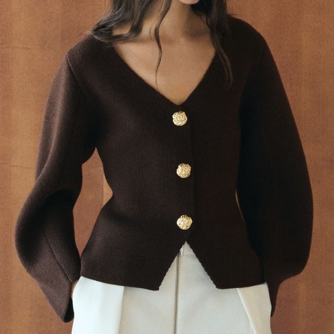 Knitted Jacket With Jewel Buttons - Women | Mango United Kingdom