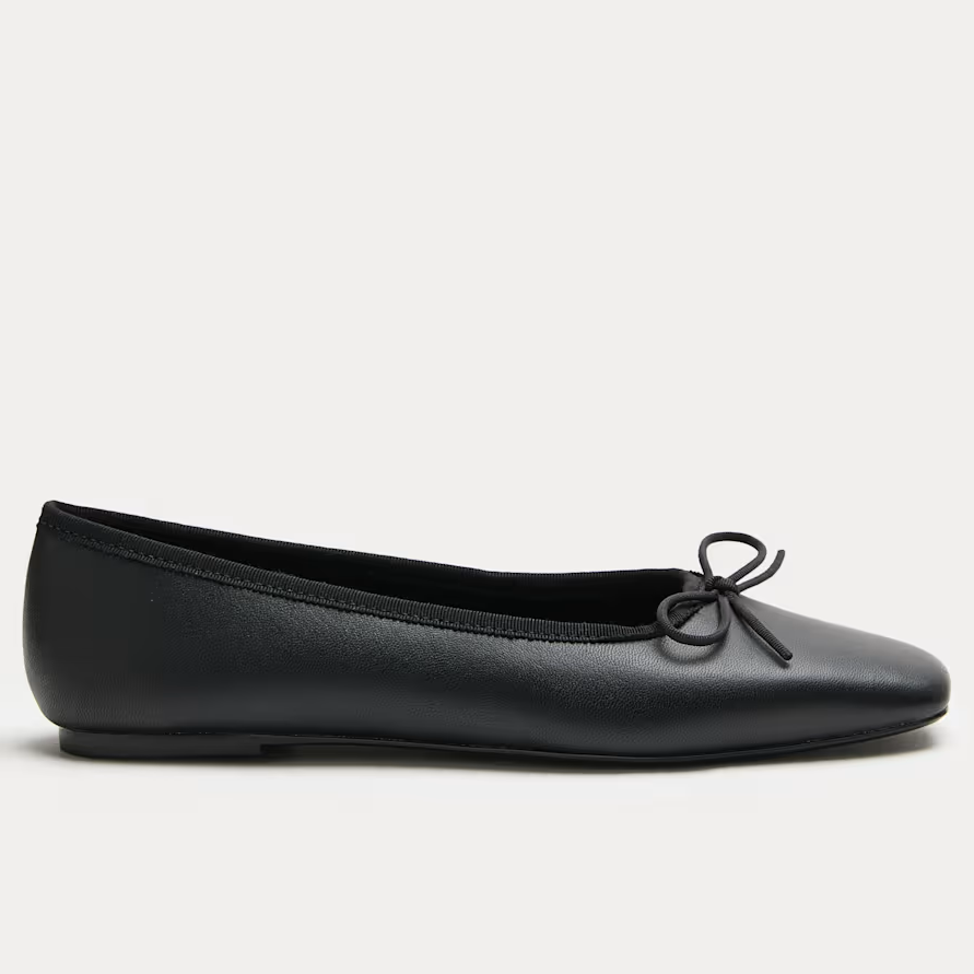 M&amp;amp;S, Leather Ballet Pumps