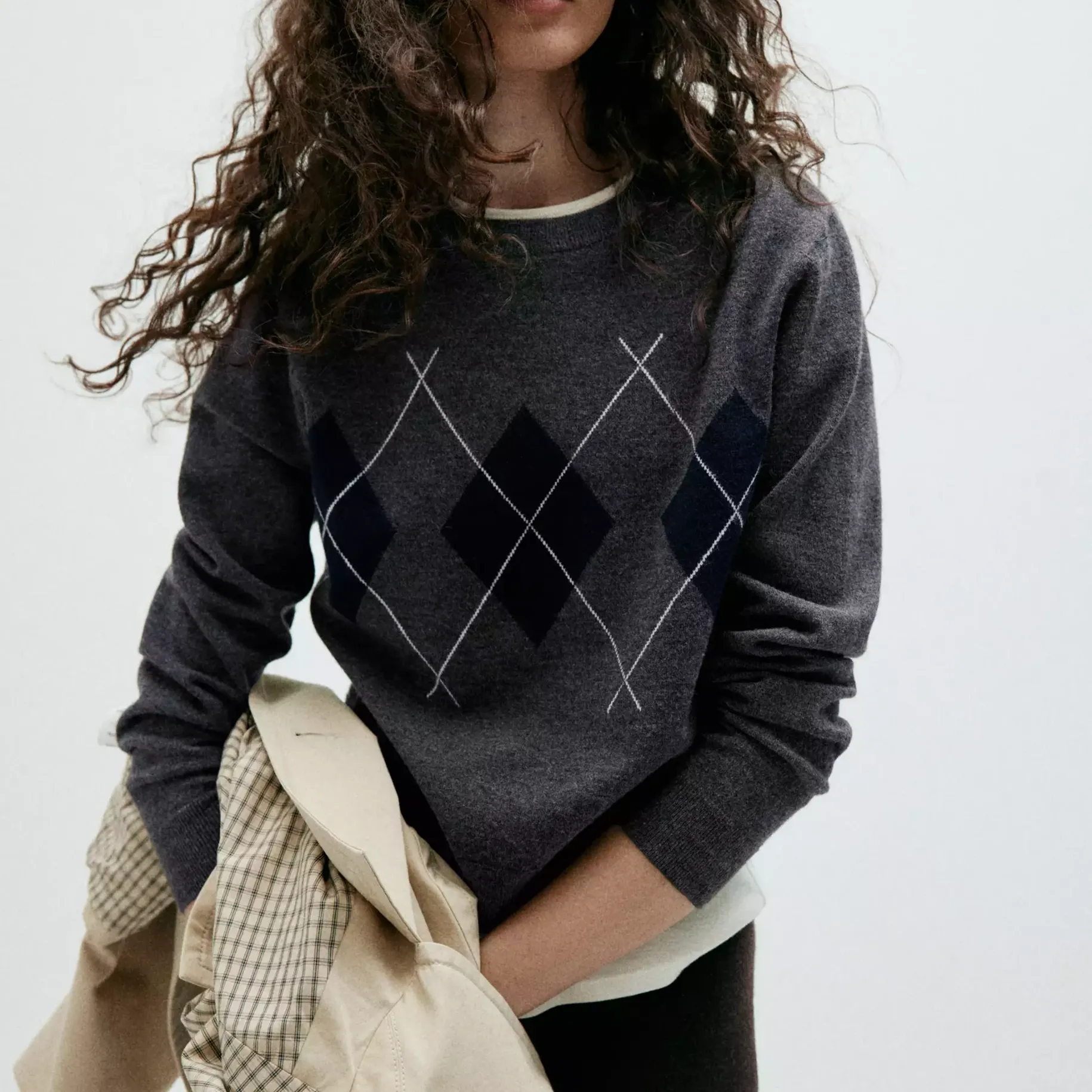 Argyle Knit Sweater - Women | Mango United Kingdom