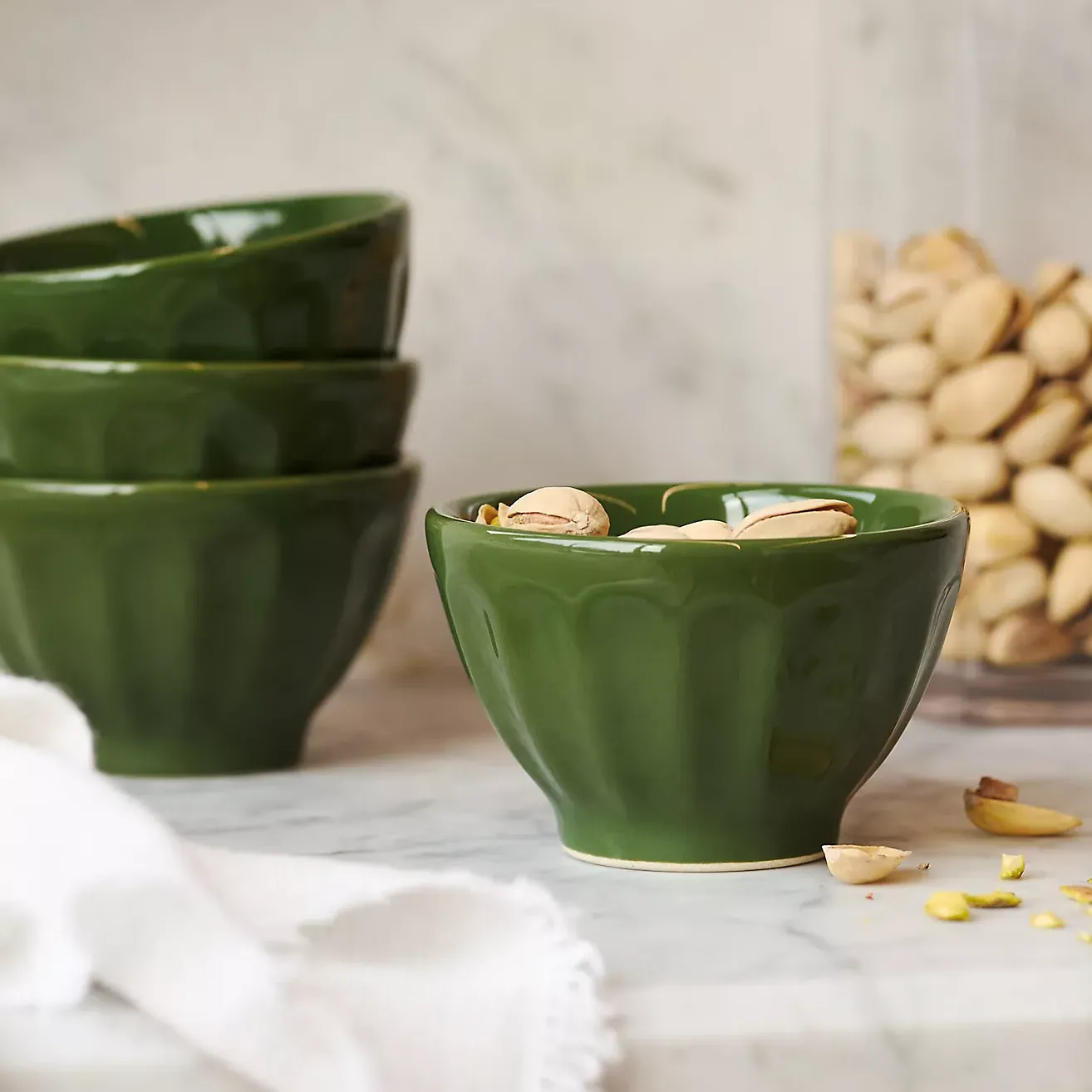 The Latte Stoneware Nut Bowls, Set of 4: Amelie Edition