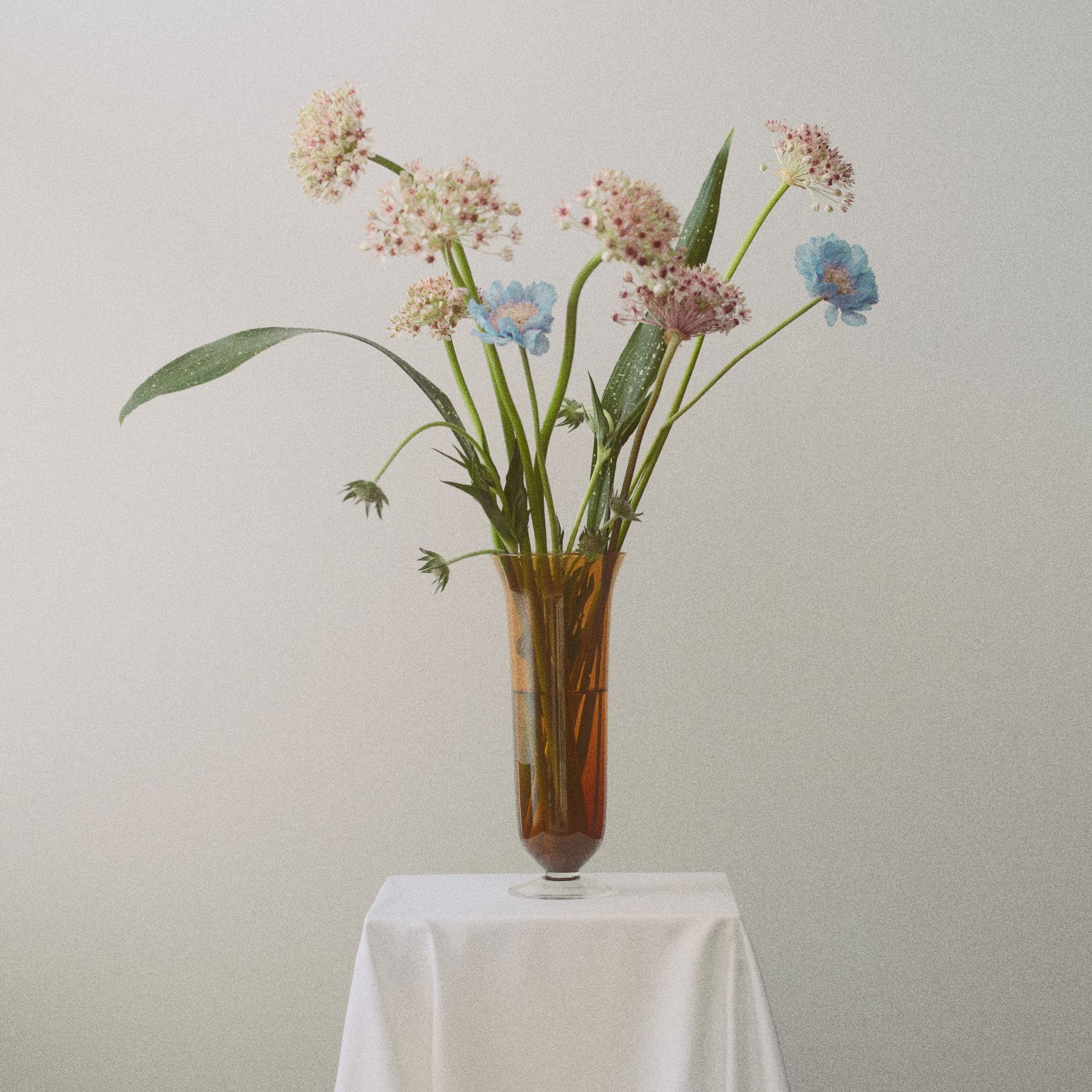 Tall Footed Glass Vase