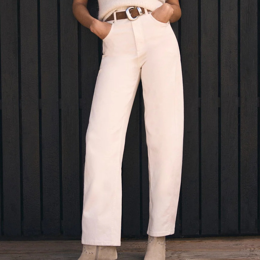 Mint Velvet white barrel leg jeans