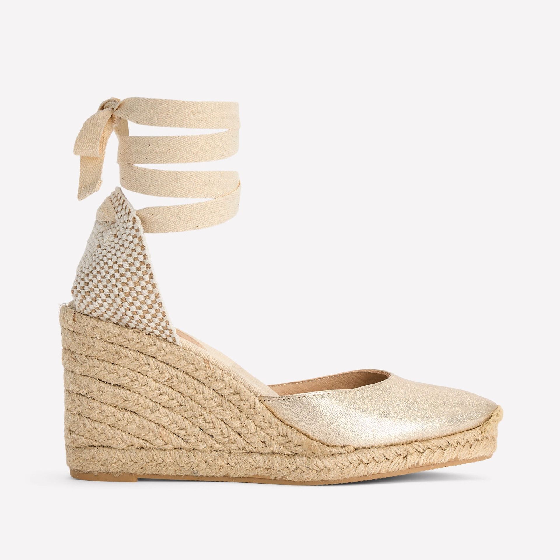 Cassie High Wedge Espadrille-Gold