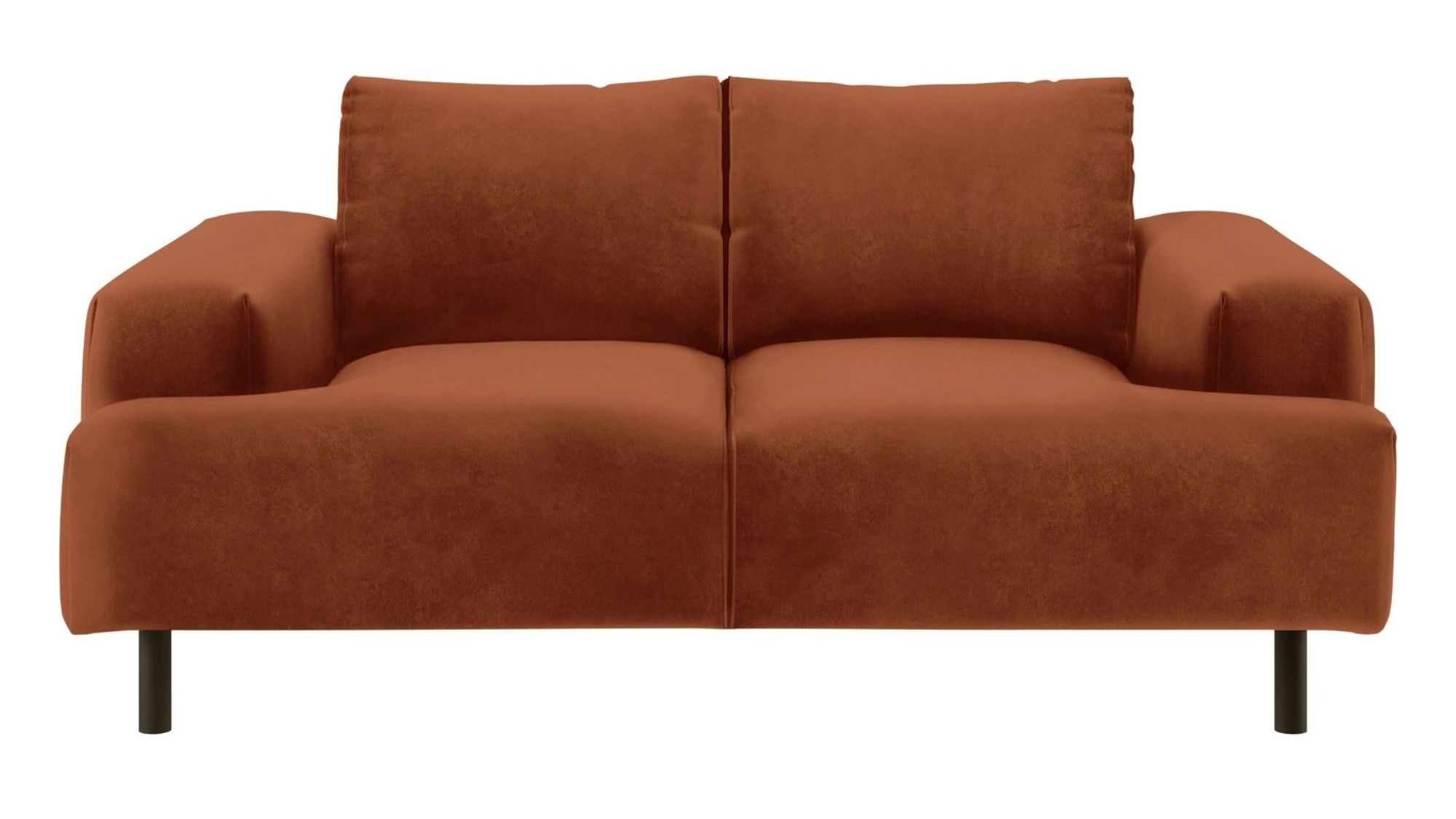Habitat, Julien Velvet 2 Seater Sofa in Orange