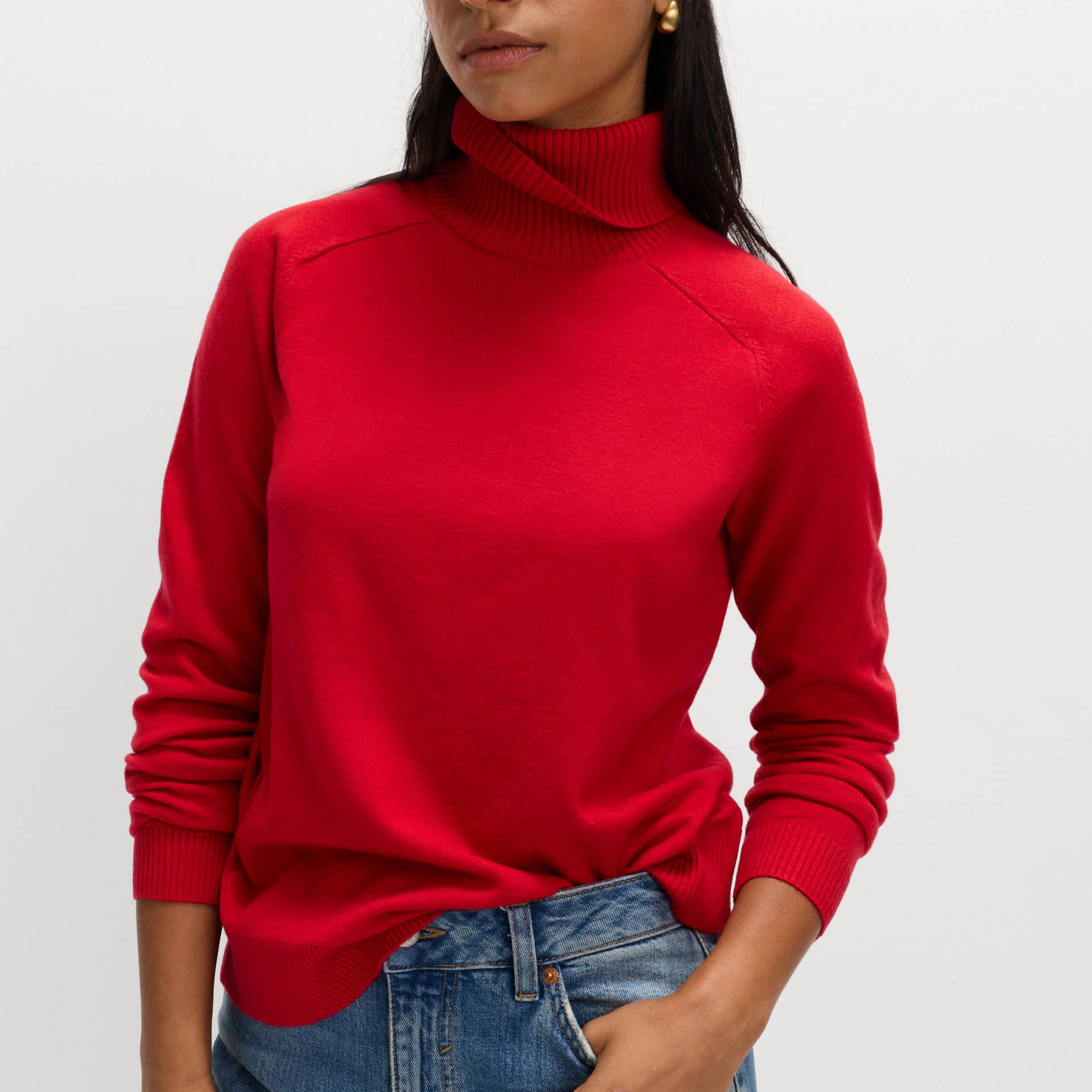 Air-Yarn Roll Neck Jumper