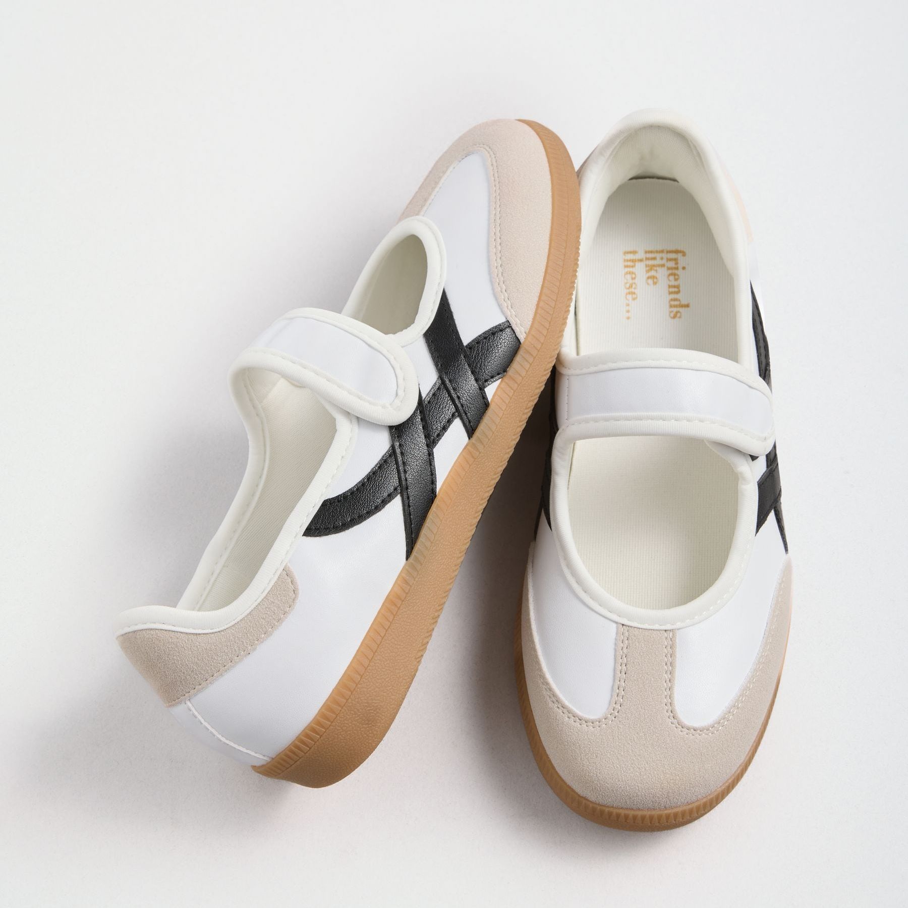 Friends Like These White Flat Mary Jane Ballerina Style Trainers - Size 3 Eu 36