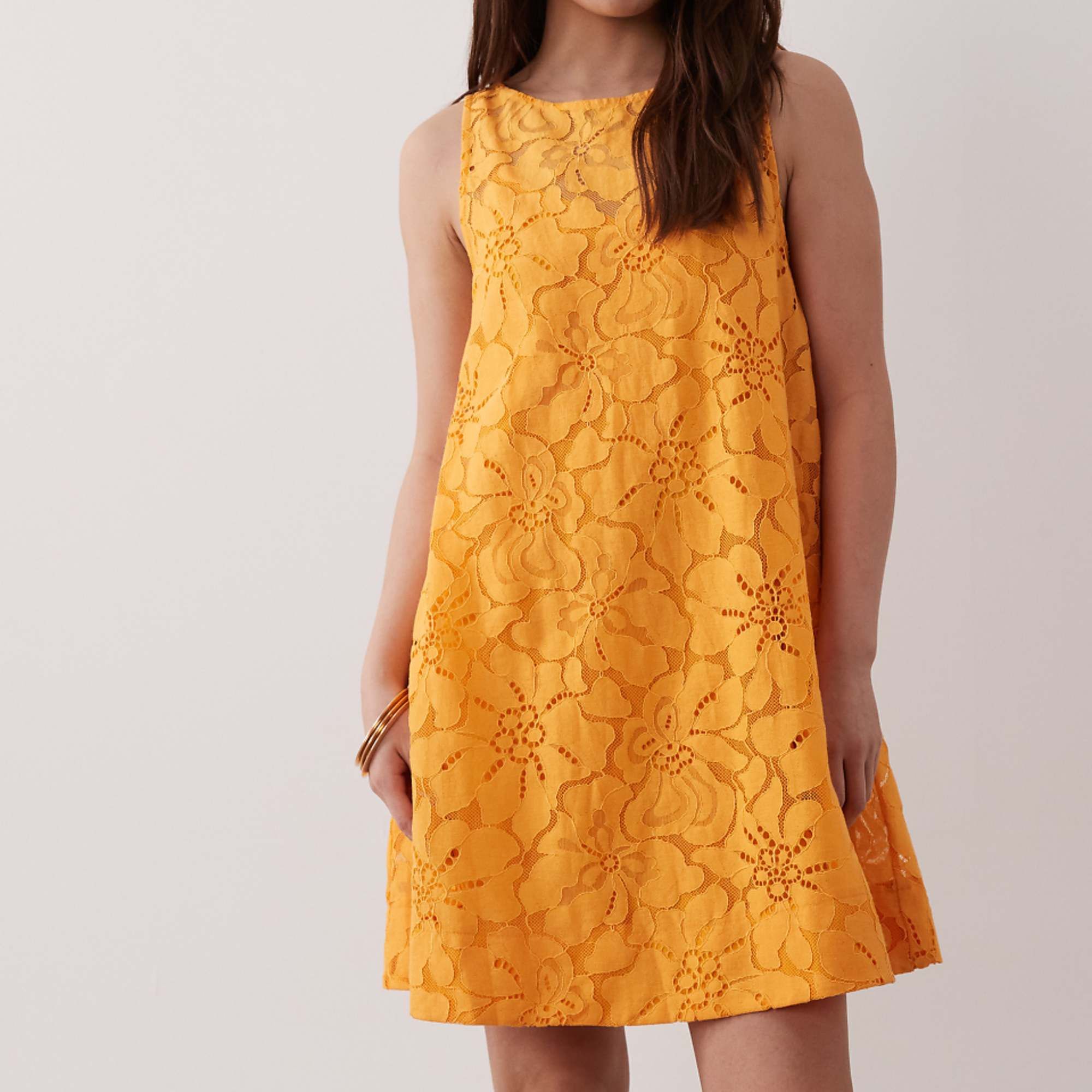 Asos Design Petite Lace Shift Mini Dress in Orange Spritz