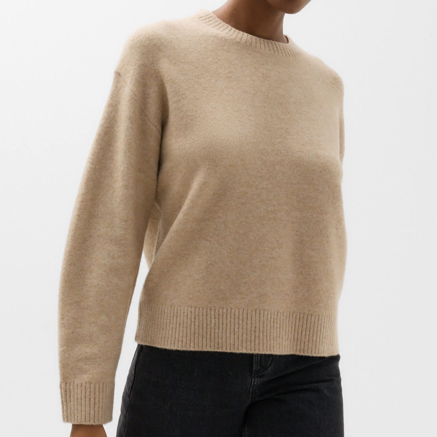 Crew Neck Jumper With Wool
