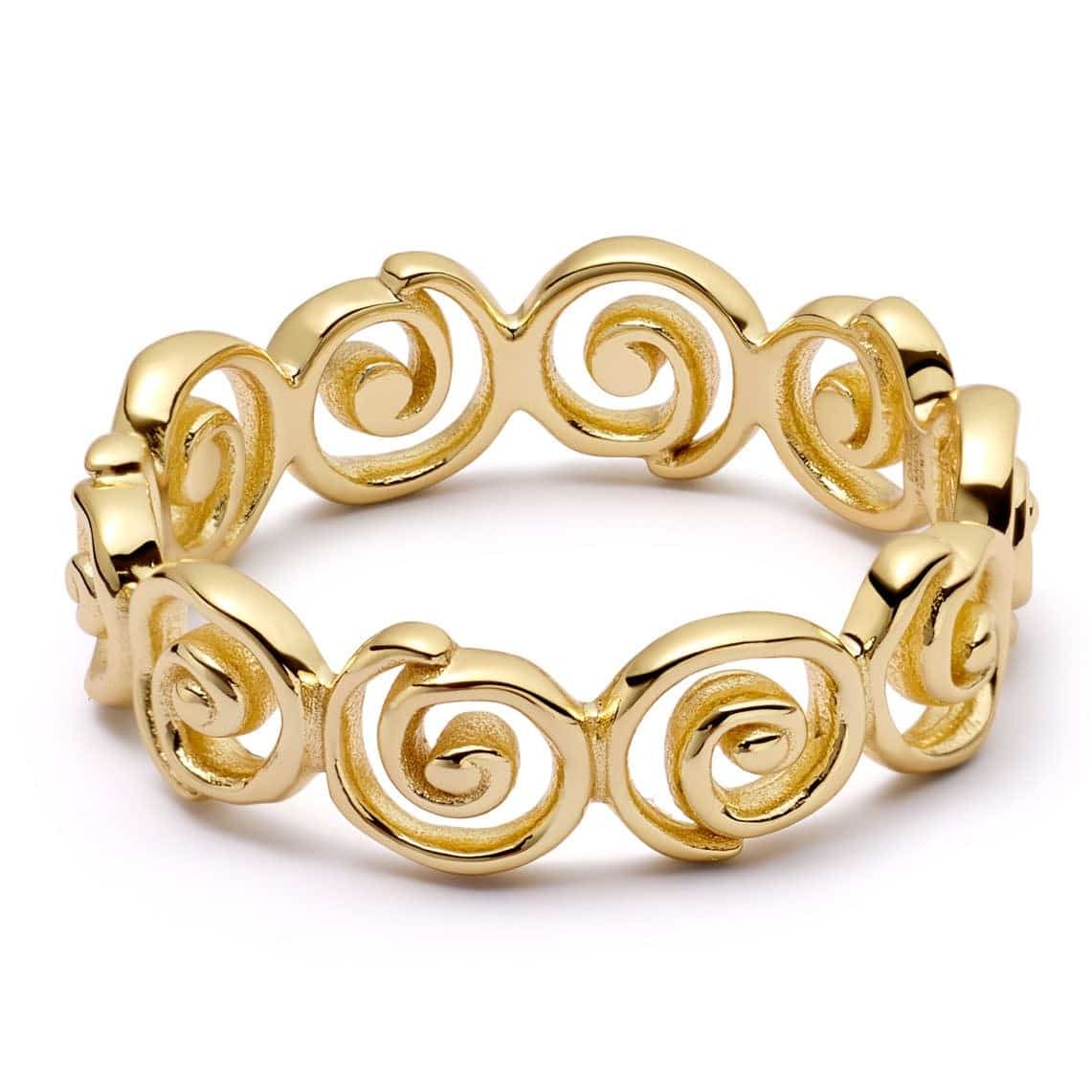 Spiral Band Ring 18ct Gold Plate