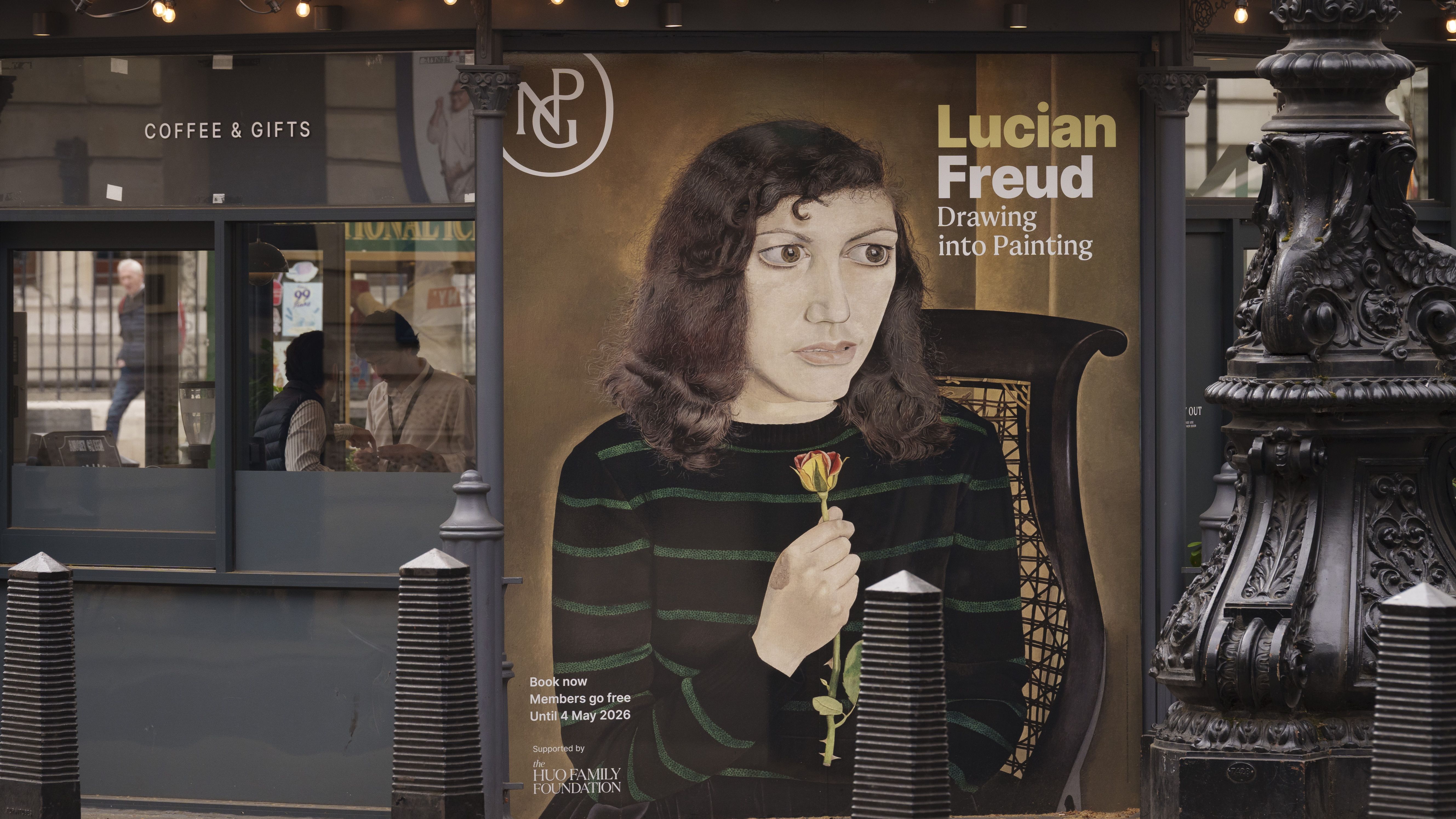 A poster for Lucien Freud's latest show of the English painter, Lucien Freud's work at the National Portrait Gallery, on 1st April 2026, in London, England. (Photo by Richard Baker / In Pictures via Getty Images)