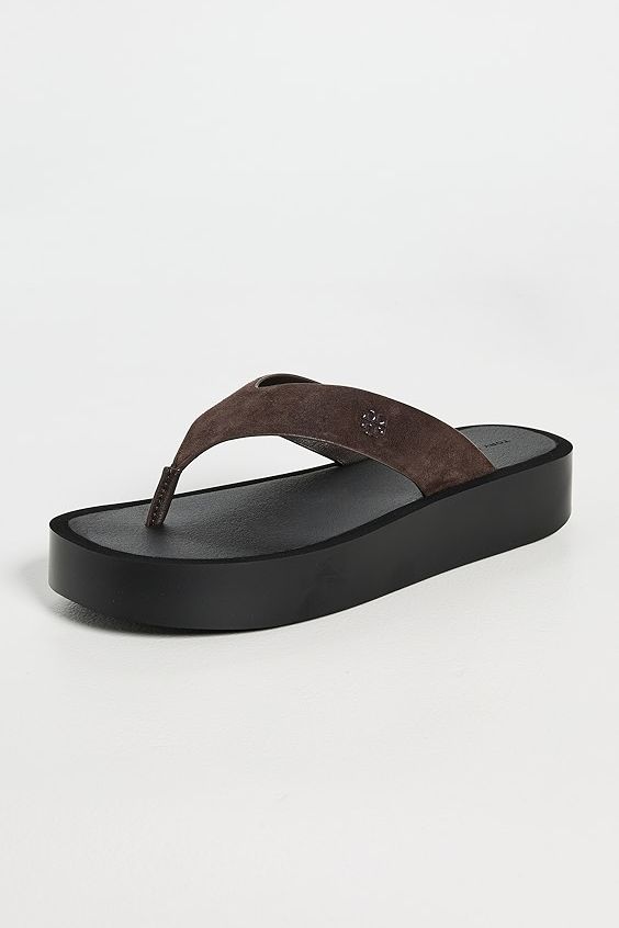 Tory Burch Leather Platform Flip Flops