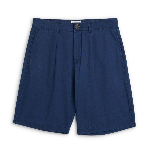 Blue, pleated men's shorts