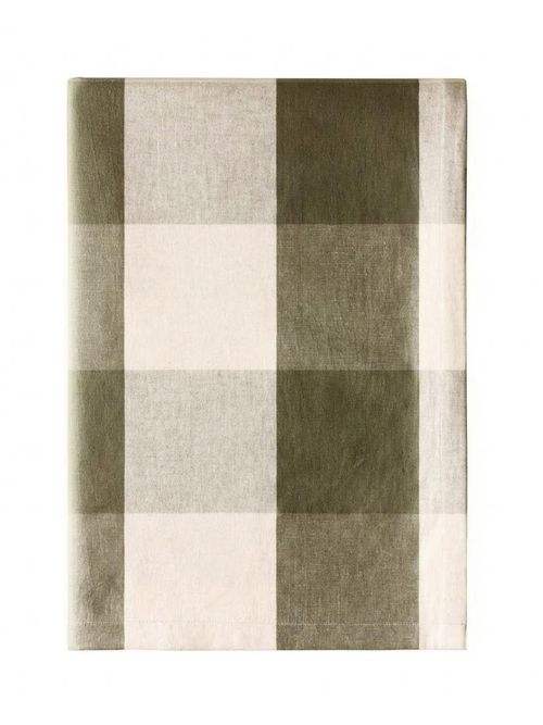 Linen-Blend Tablecloth - Dark Brown/striped