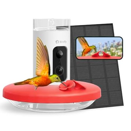 Birdfy Hummingbird Feeder With Camera, Smart Bird Feeder for Garden &amp;amp; Outdoors for Record, Ideal for Hummingbird Watching, Se Lite