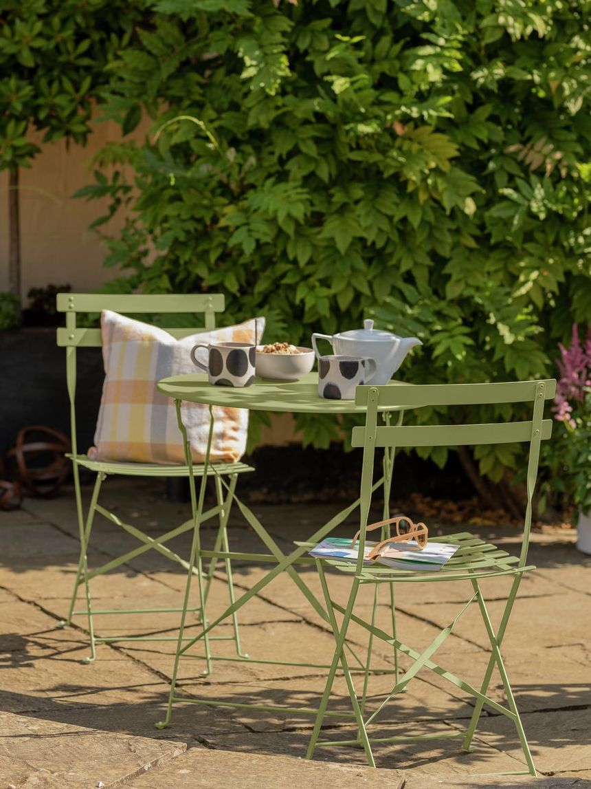 Habitat Eve 2 Seater Metal Garden Bistro Set - Green