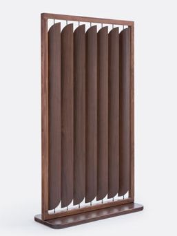 wooden slatted room divider