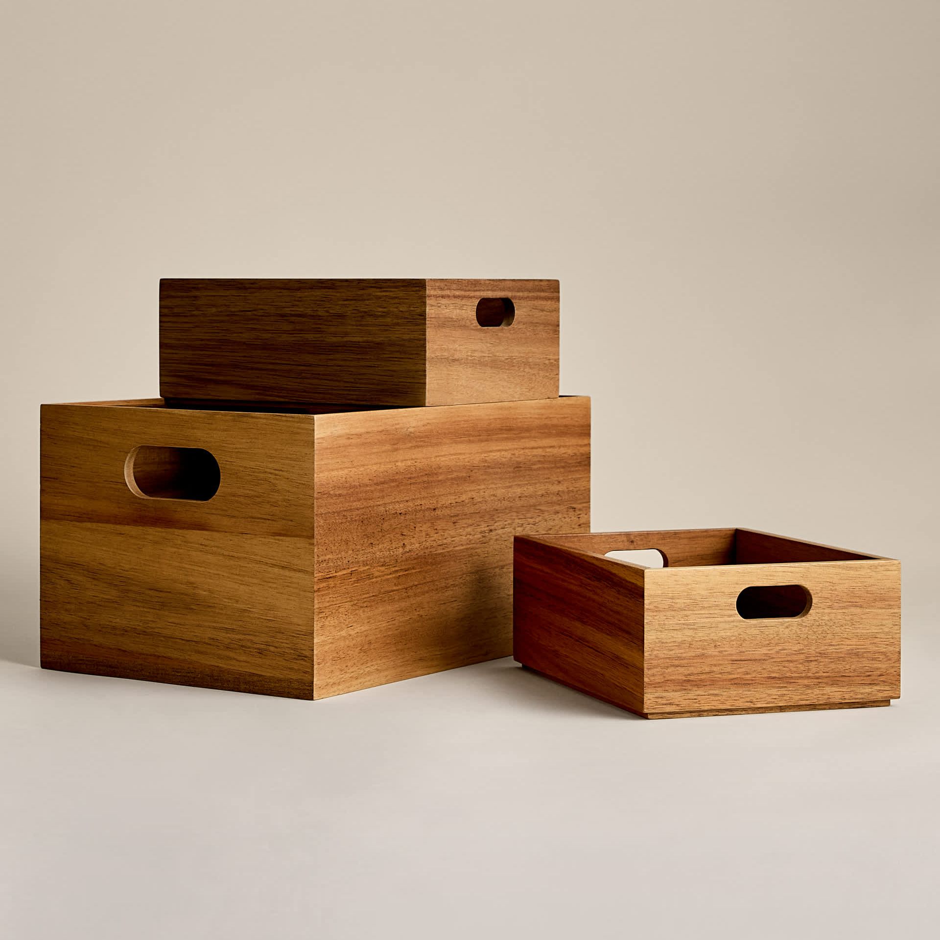 Set of 3 Wooden Stacking Boxes