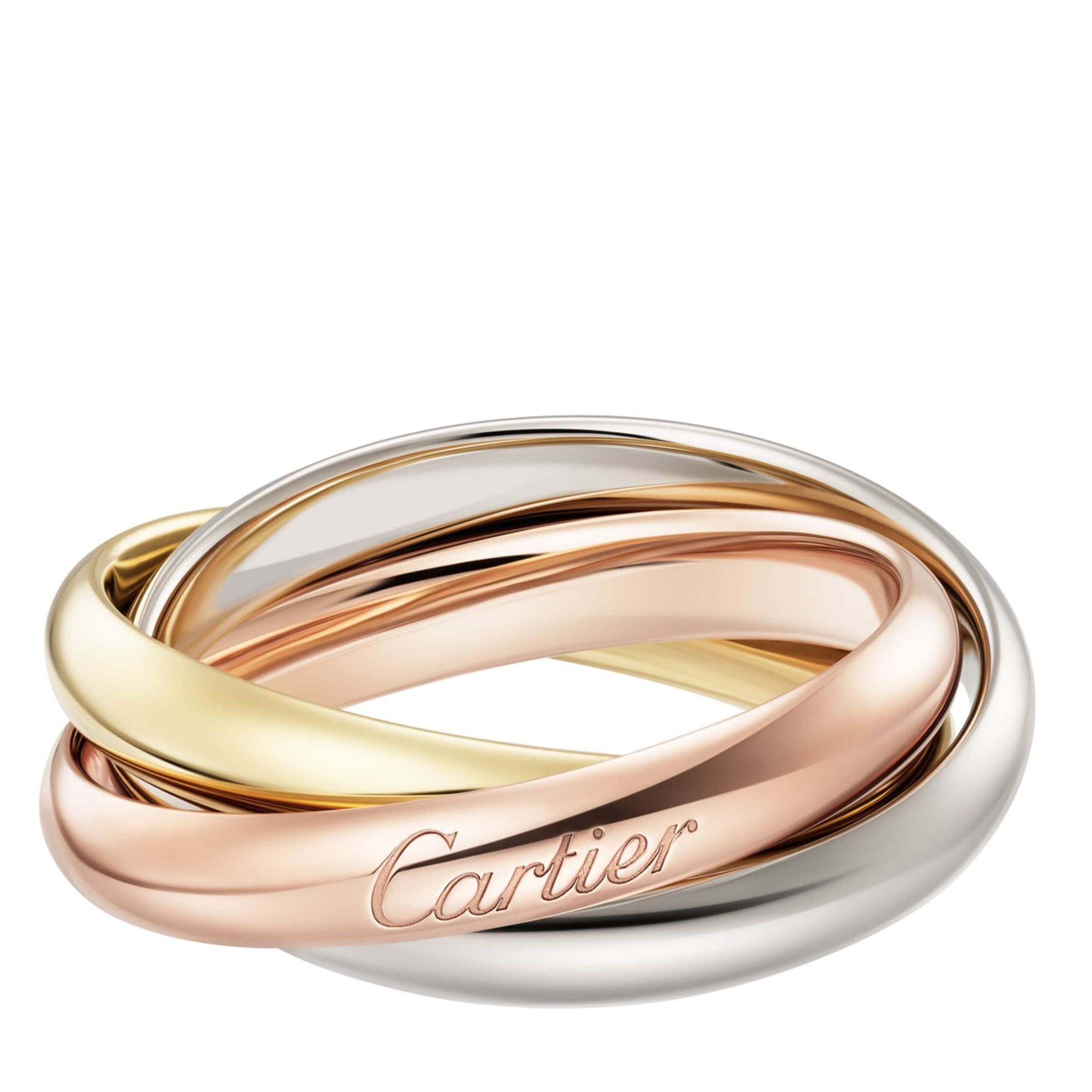 Cartier Medium White, Yellow and Rose Gold Trinity Ring