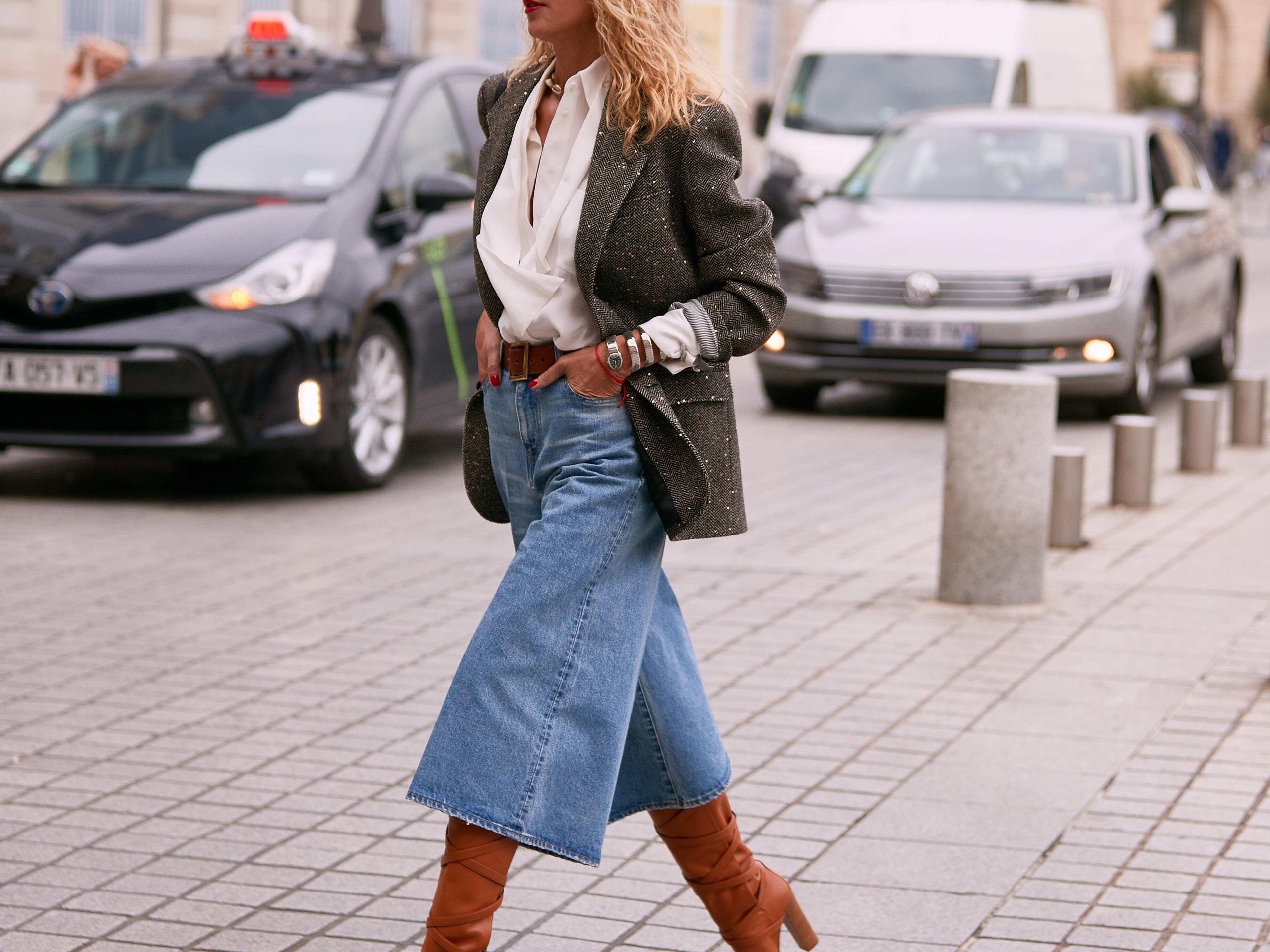 6 Ways to Wear Denim Culottes to Work | Who What Wear OVER SIZE 