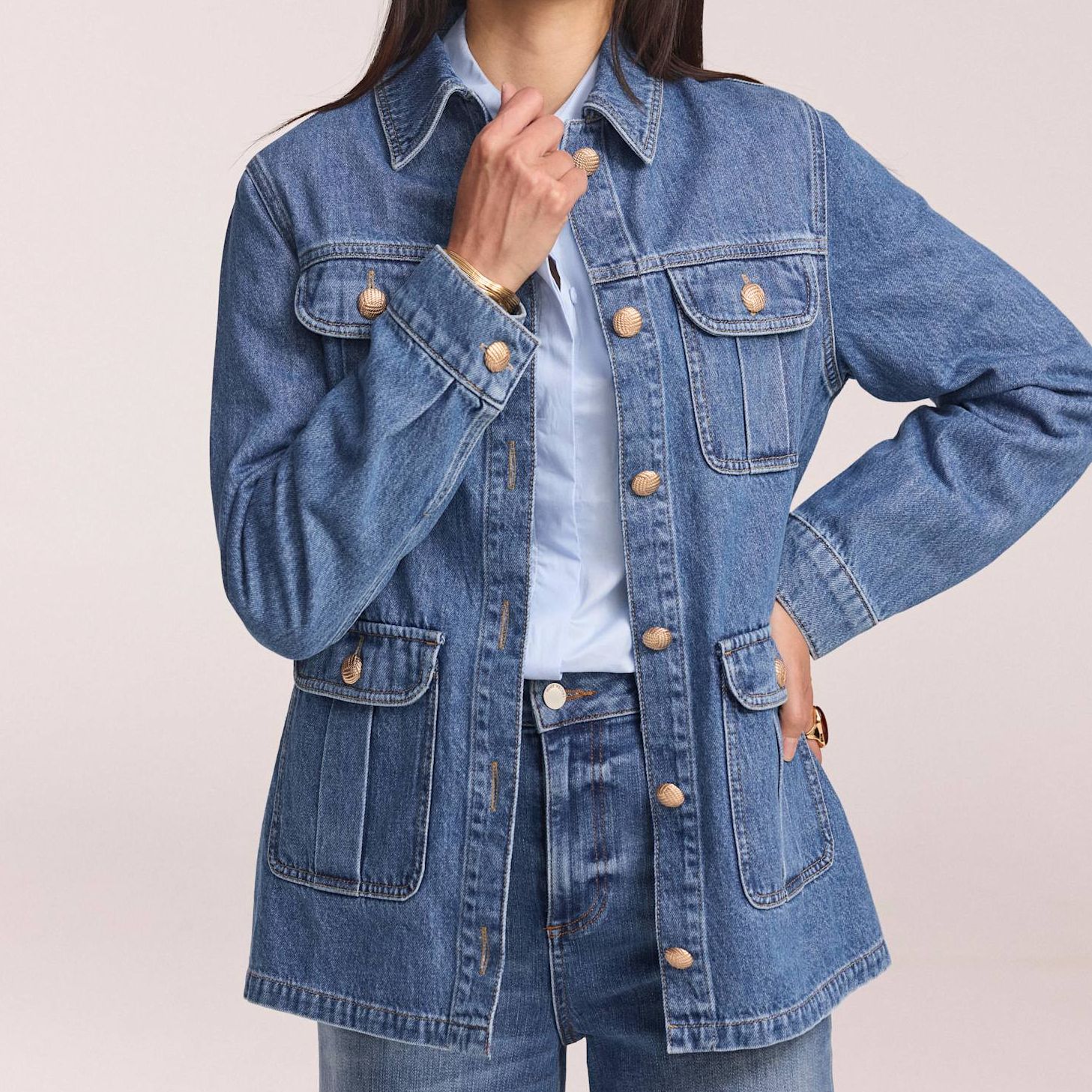 Mid Indigo Denim Shacket
