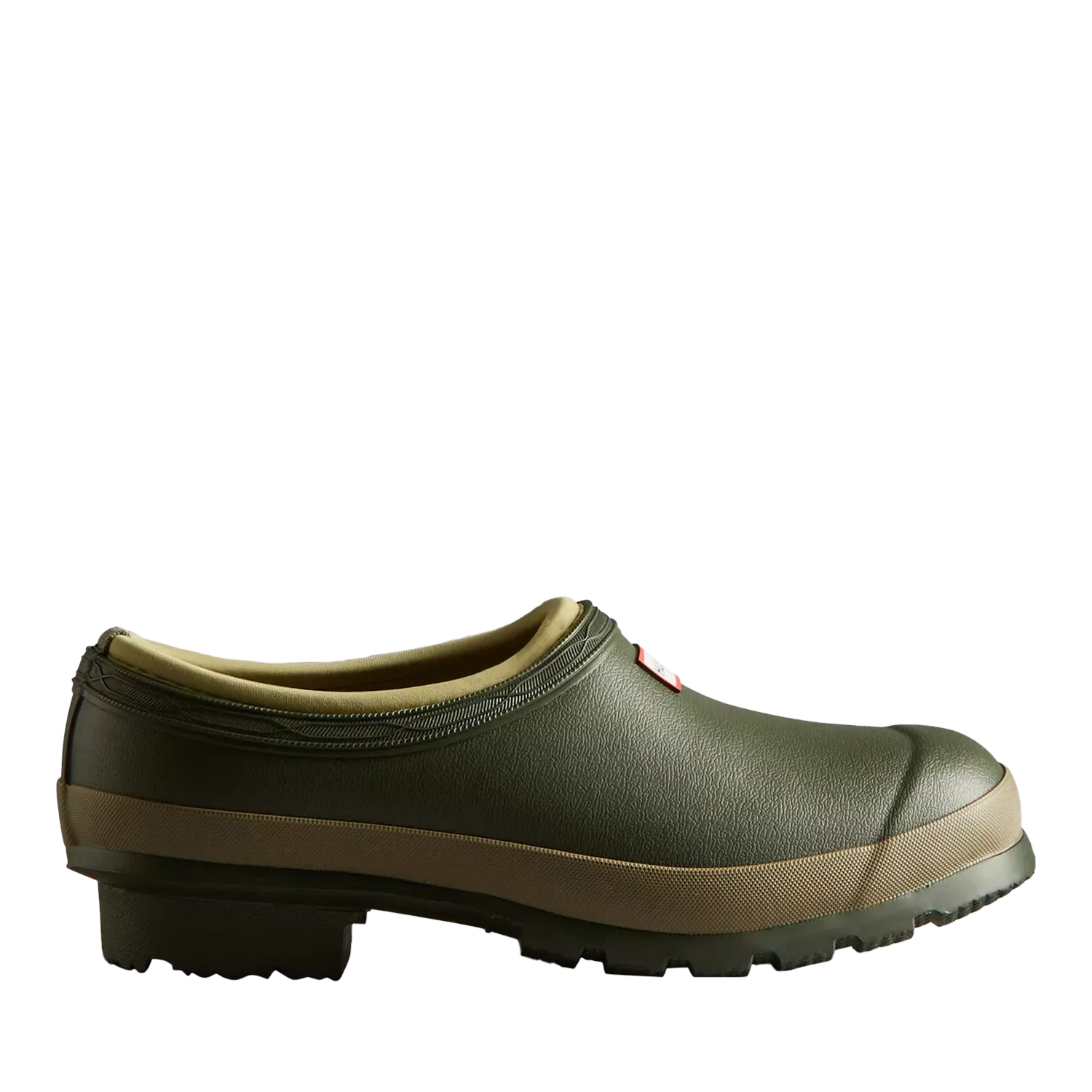 Hunter Gardener Clogs, Dark Olive/clay