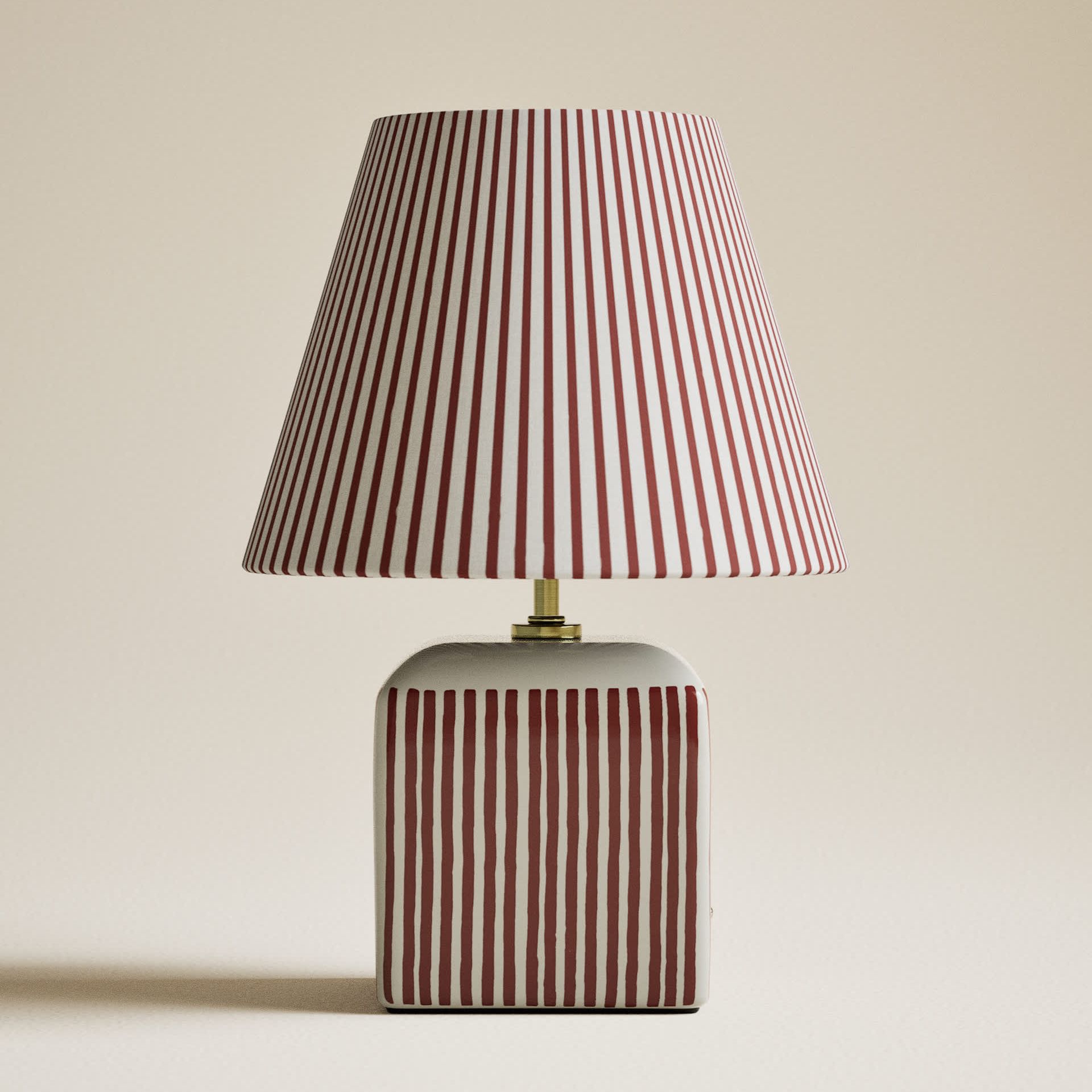 Joshua Ceramic Striped Rechargeable Table Lamp