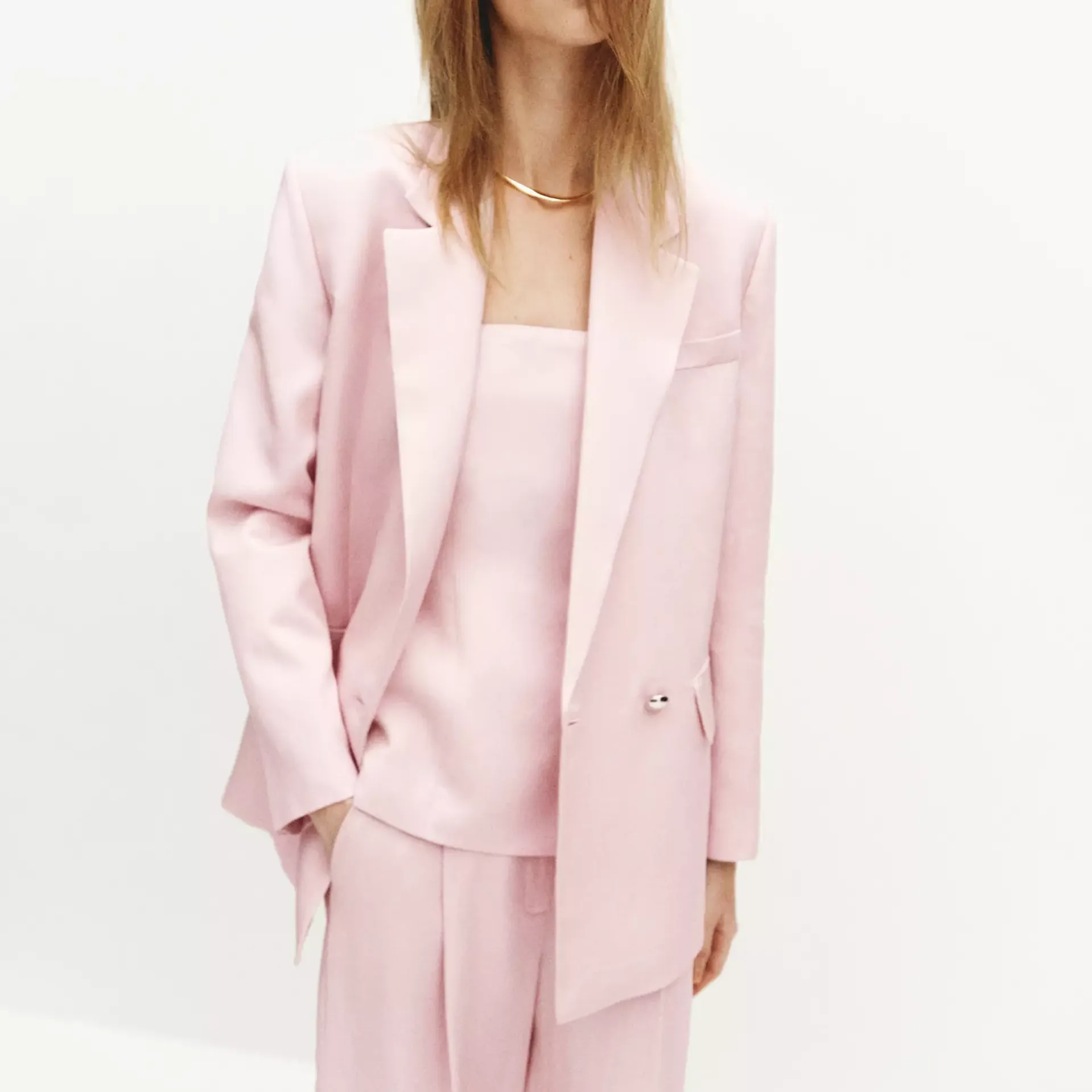 Linen-Blend Double-Breasted Suit Jacket - Women | Mango United Kingdom