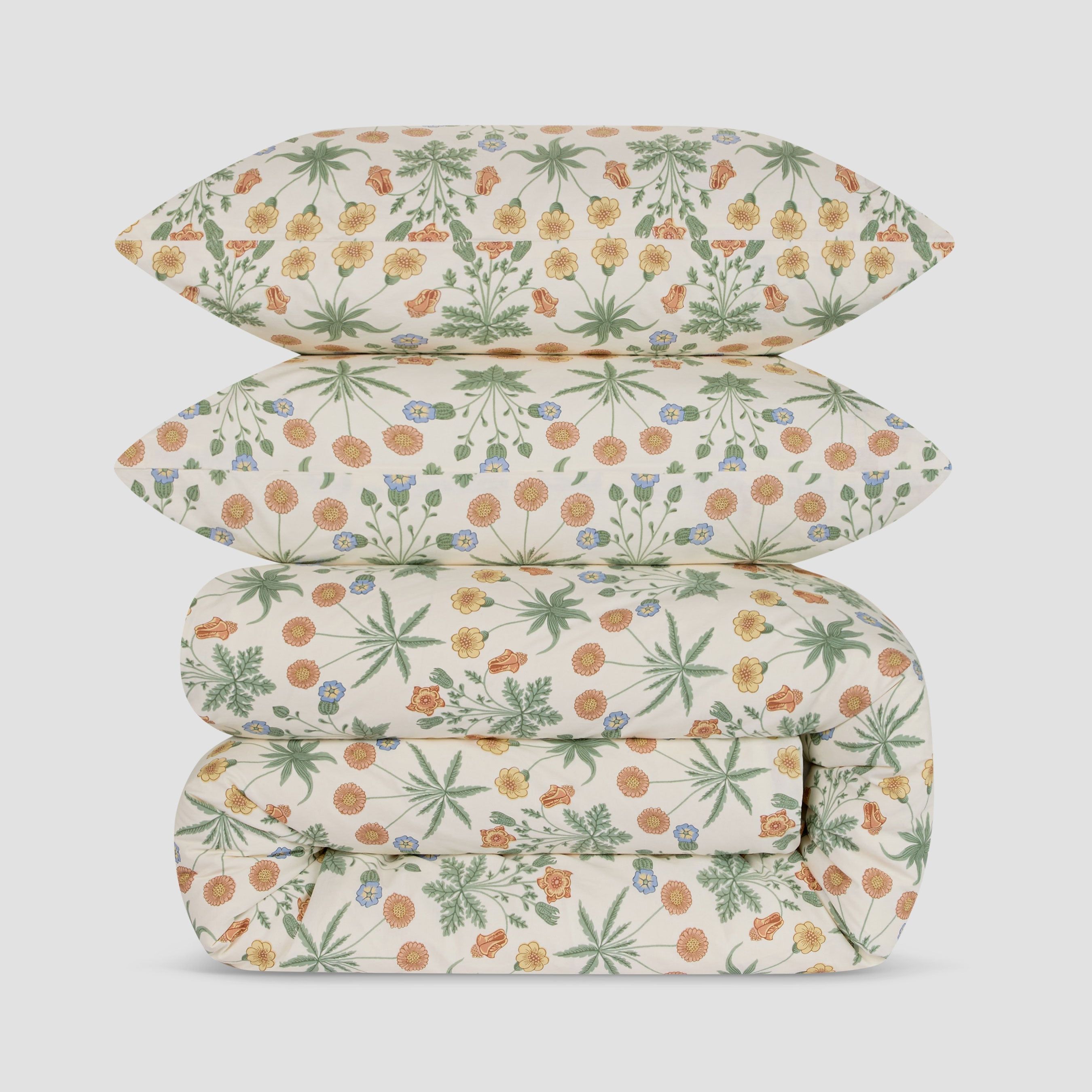 Sage &amp;amp; Mindful Cream Daisy Cotton Duvet Set