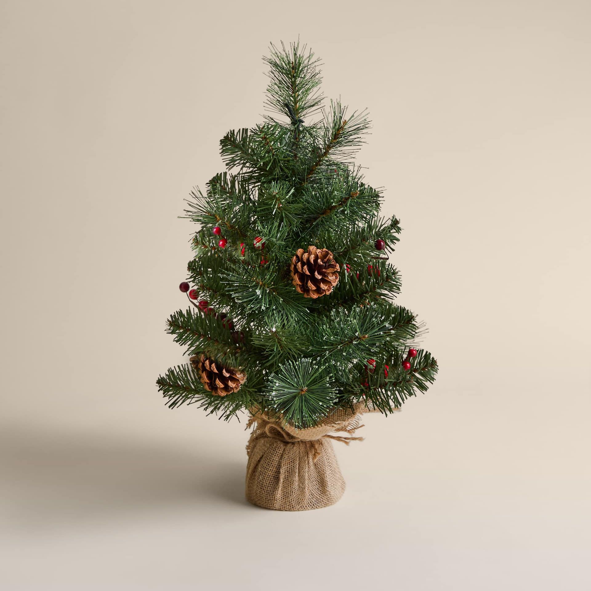 1.5ft Pre-Lit Pine &amp;amp; Berries Christmas Tree
