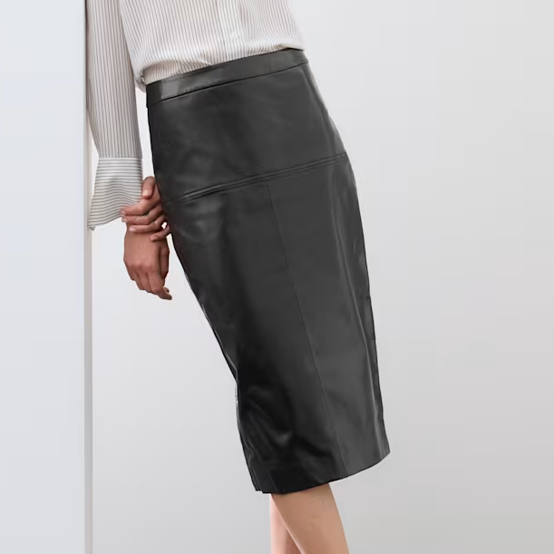 M&amp;amp;S, Leather Midi Pencil Skirt