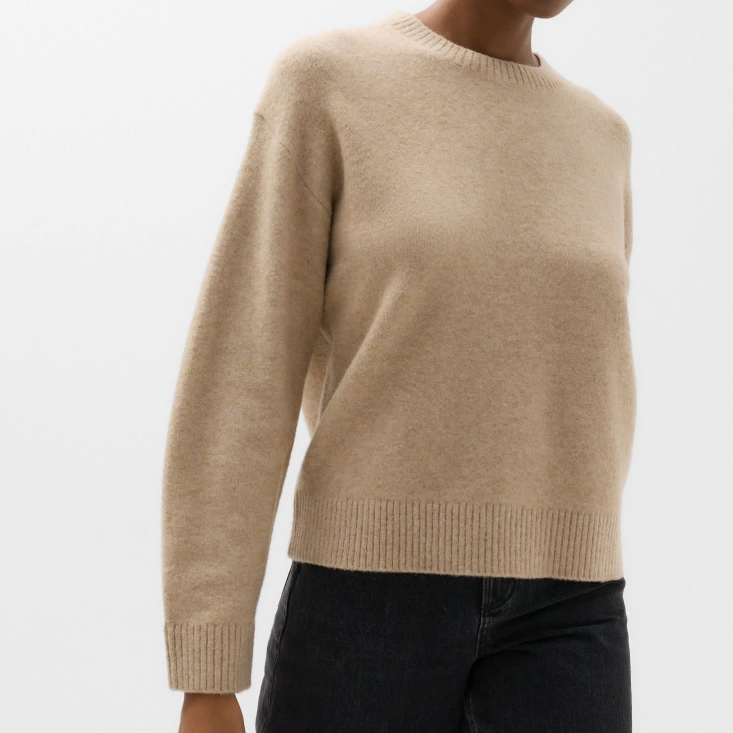 Crew Neck Relaxed Jumper With Wool