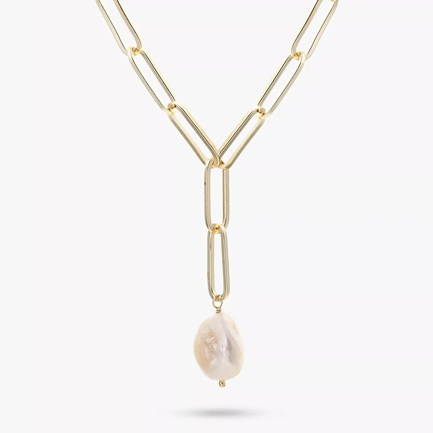 Tutti Prosper Baroque Pearl Chain Necklace, Gold